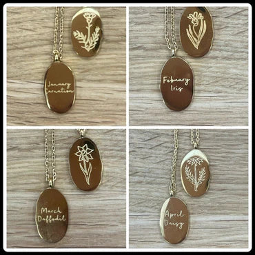 Birthflower Necklaces w/charms