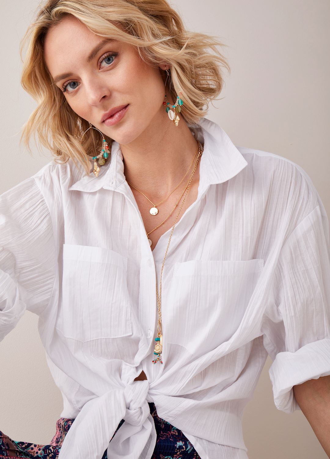 Crinkle Dress Shirt - white