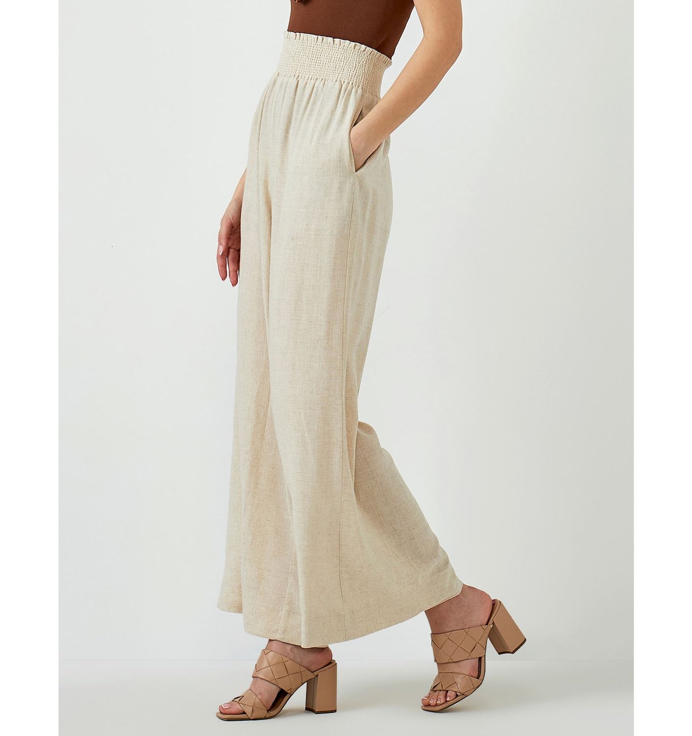 Relaxed Linen Blend pant - beige