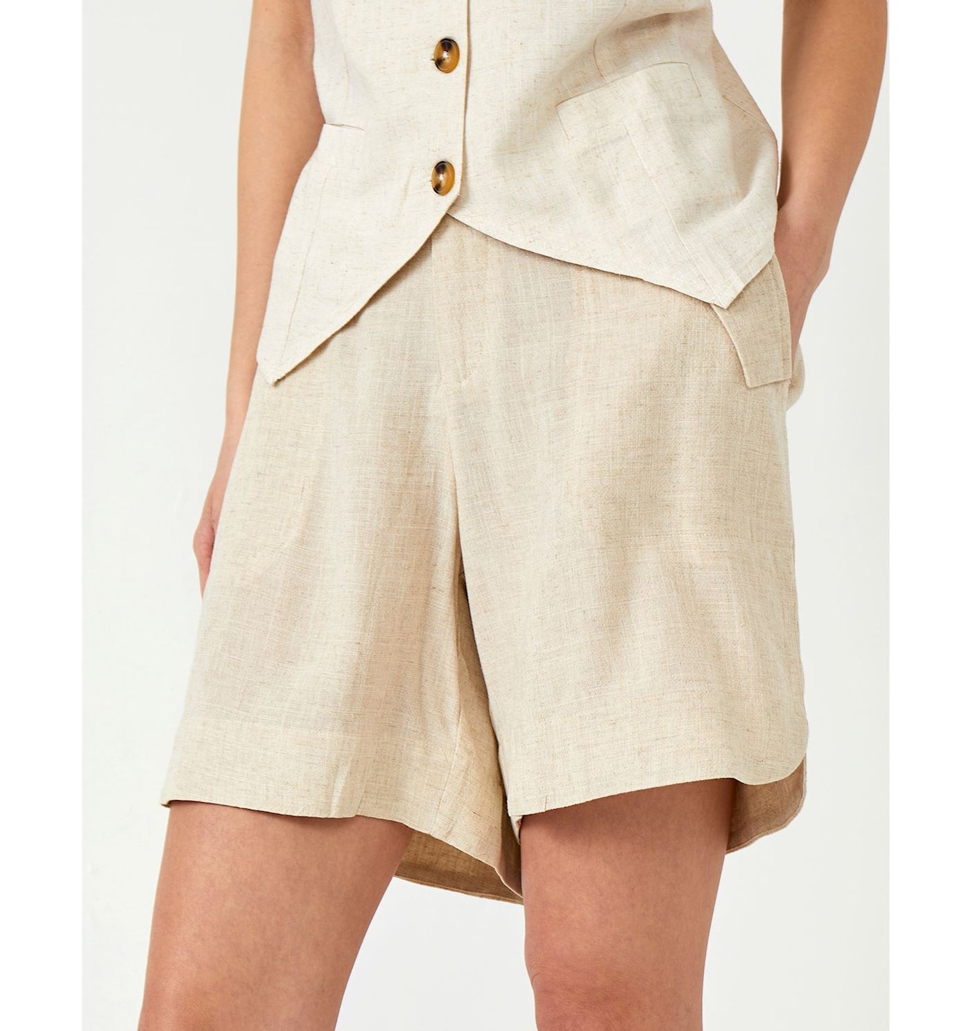 Linen Blend shorts - beige