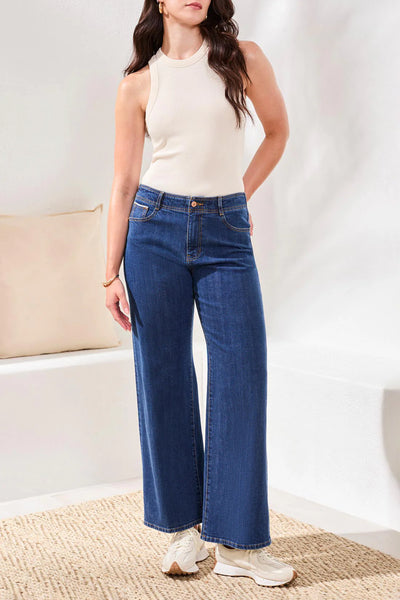 BROOKE HUGGING WIDE DENIM TROUSER-BLUEDREAM