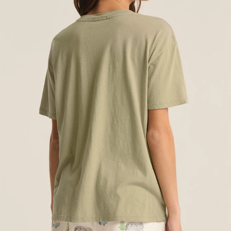 Happy Camper Boyfriend Tee - Meadow