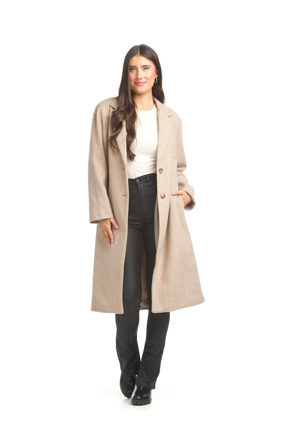 Lapel Coat - Beige