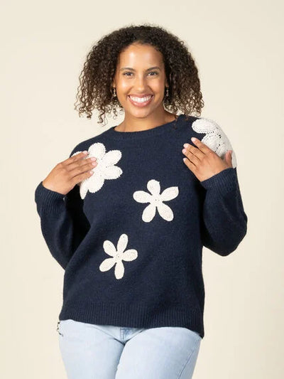 Crochet Floral Sweater