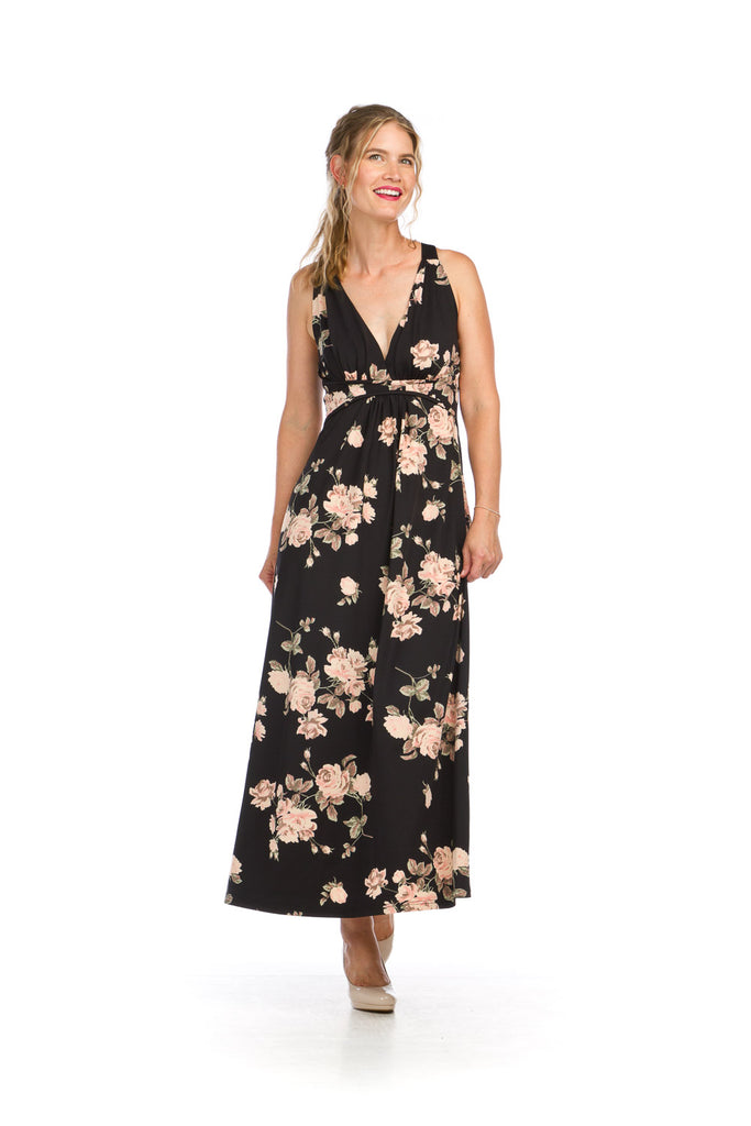 【GRACE U】Rose Dress GRACE SLIP] Long Dress (Pink)