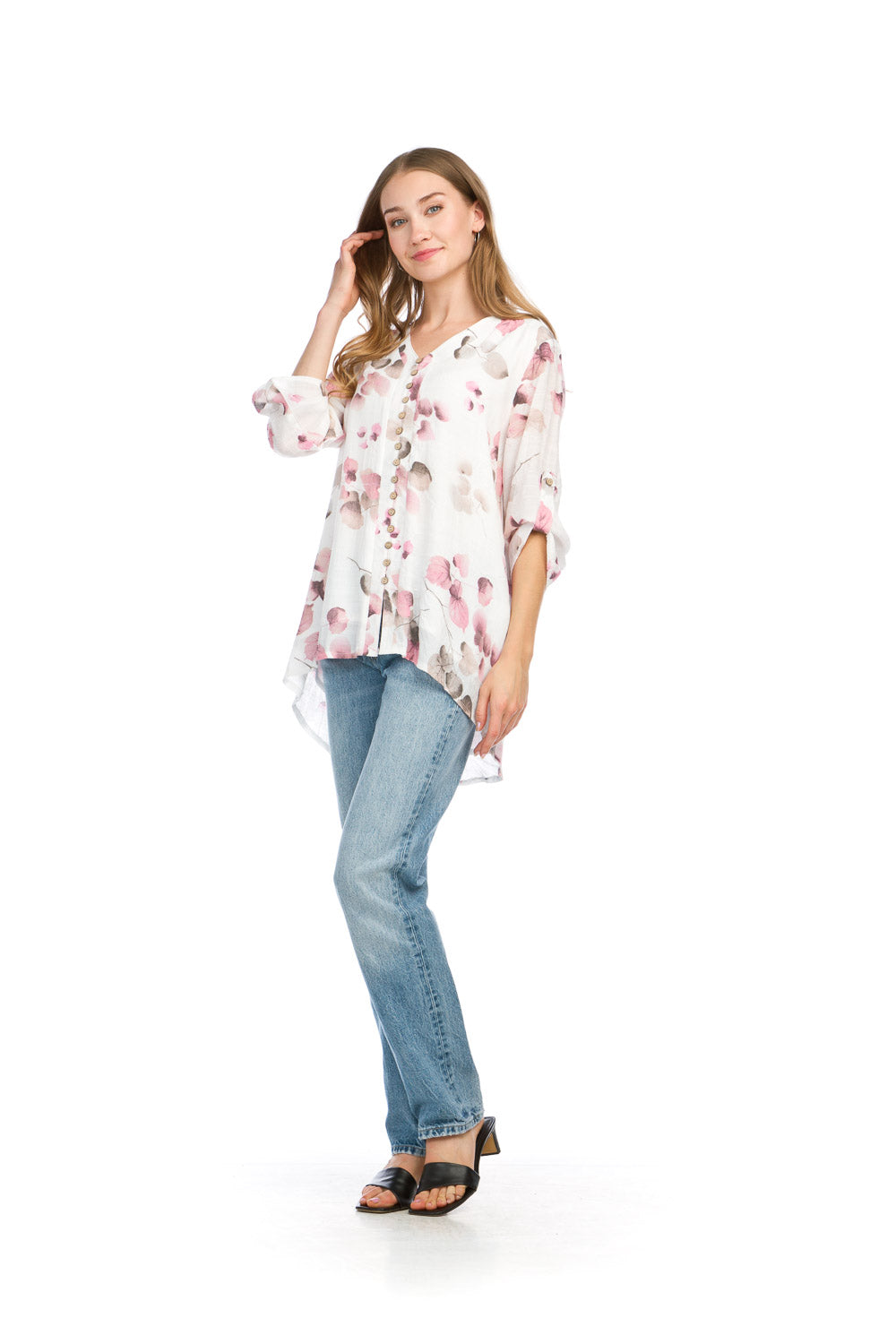 Floral Layered Sleeve Blouse