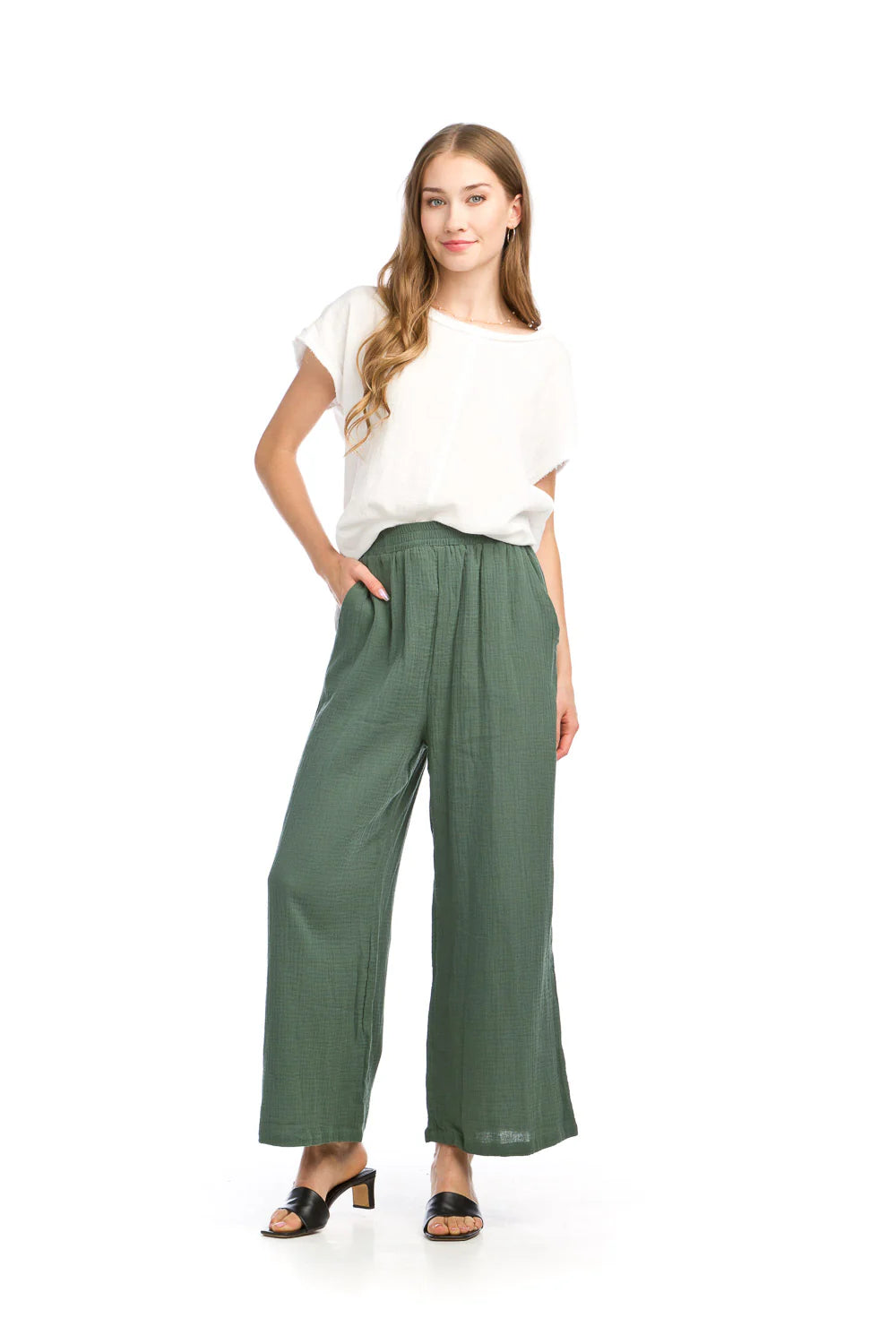 Cotton Gauze Pants - GREEN