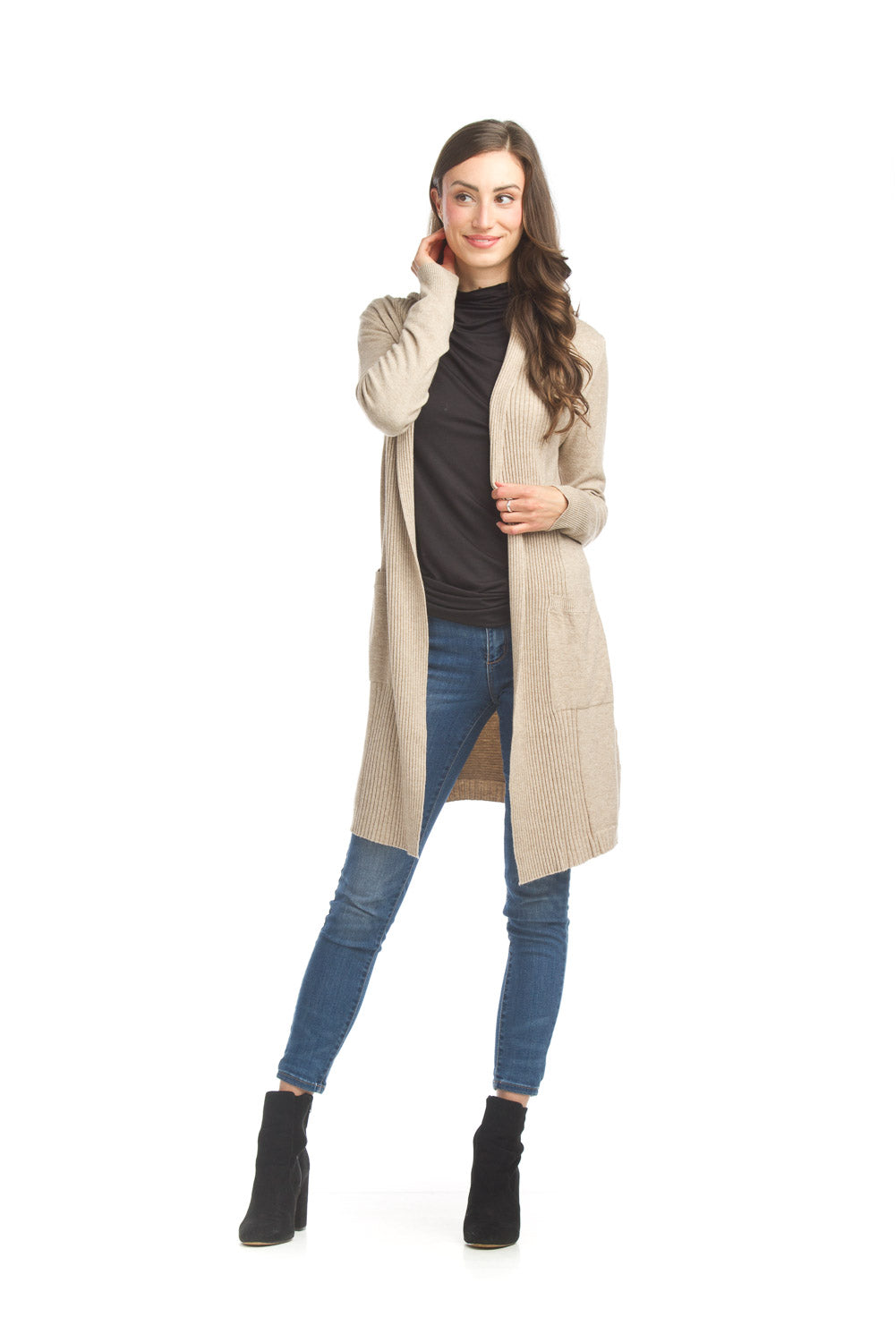 Ribbed Cardigan - Taupe