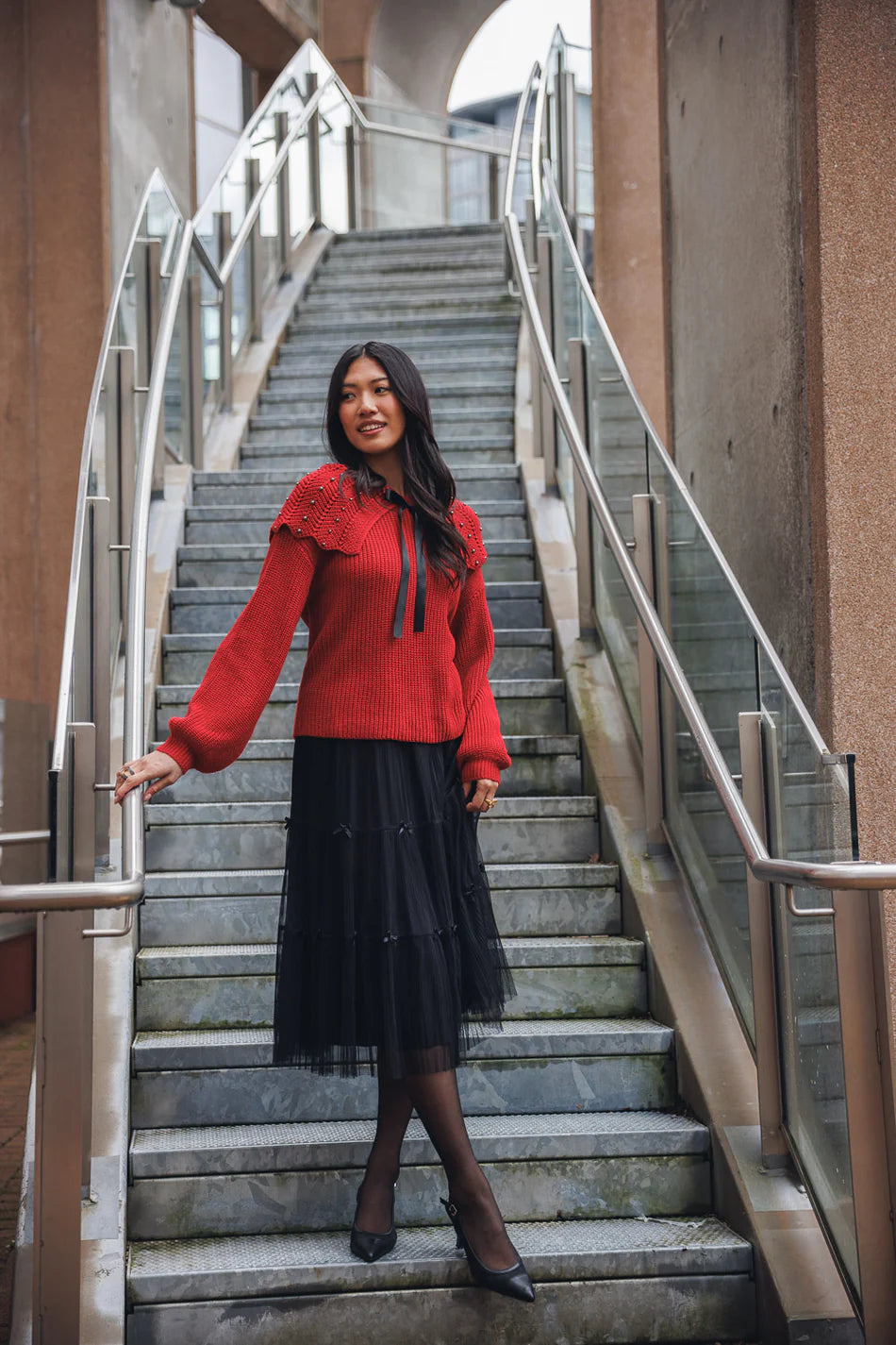 Tiered Tulle Skirt with Bows