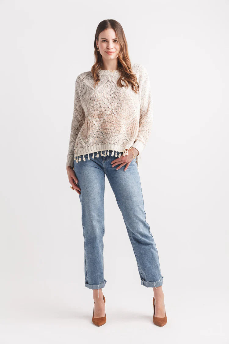 Space Dye Multi Color Knit Sweater