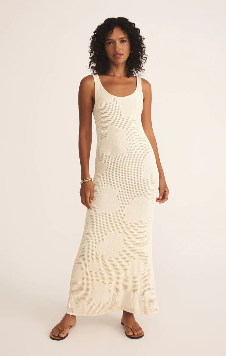 Praya Fleur Crochet Midi Dress