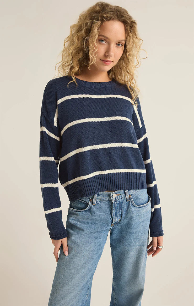 Sienna Striped Sweater - Latte