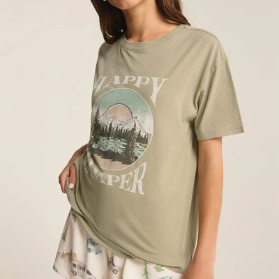 Happy Camper Boyfriend Tee - Meadow