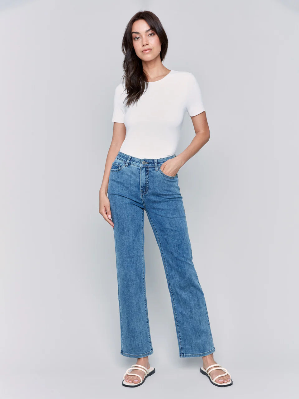 Charlotte Straight Leg - med blue