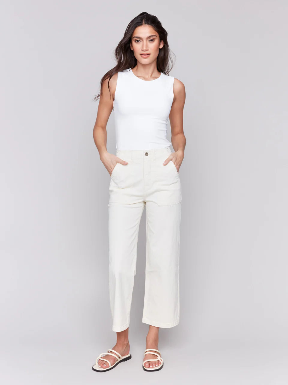 Cropped Utility Pants - Natural