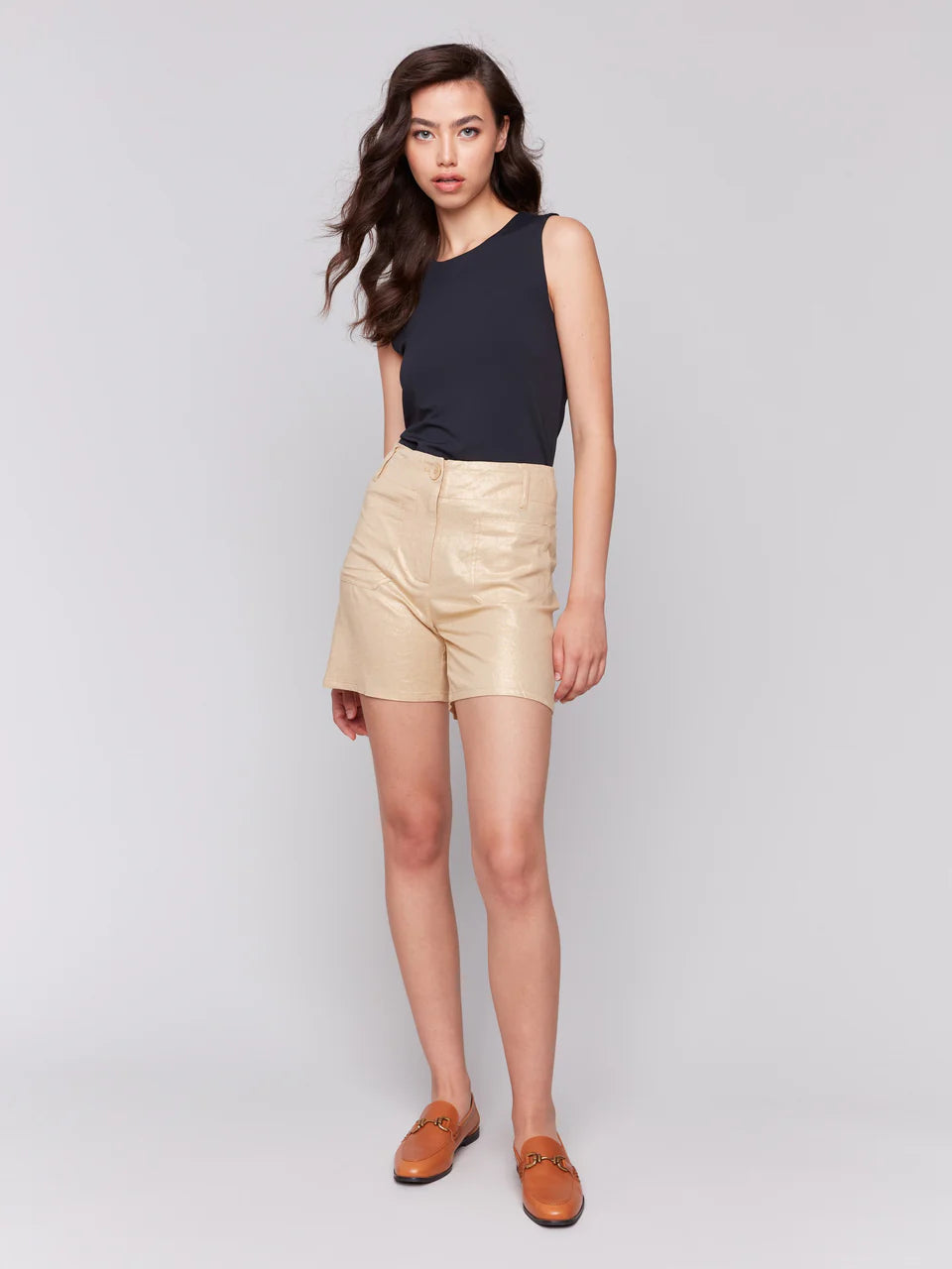 Linen Shorts - Gold