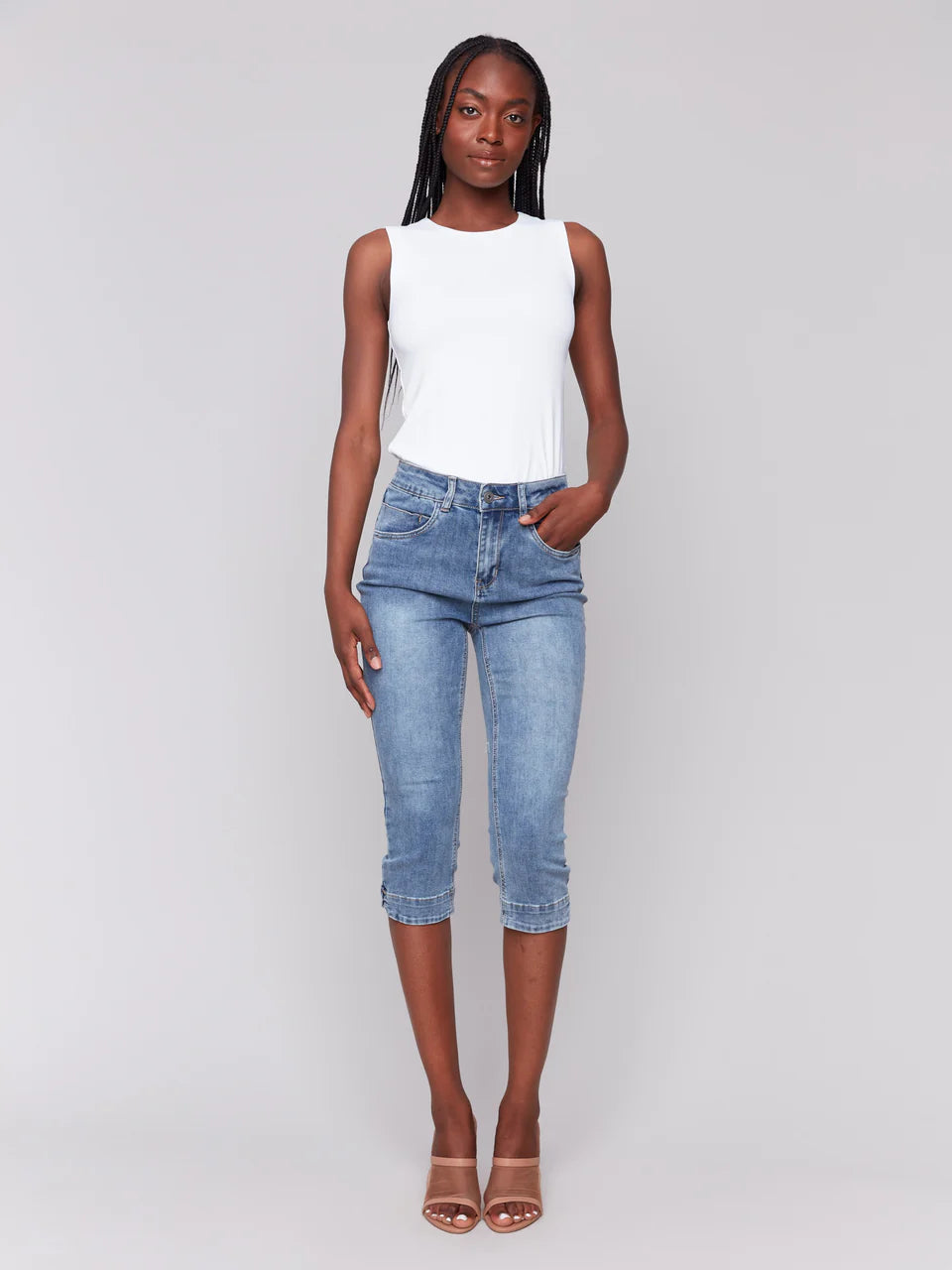 Capri Jeans - Medium Blue