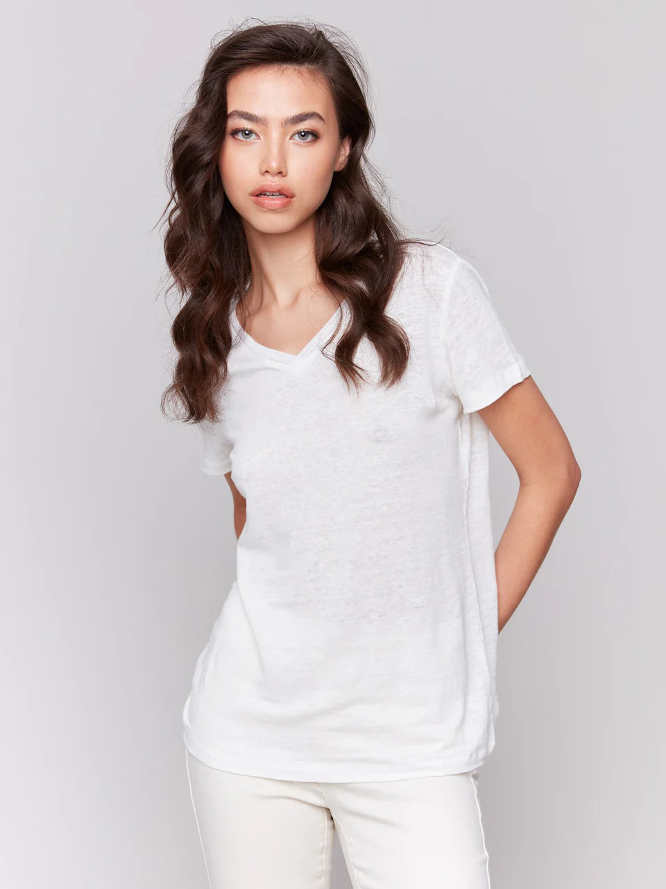 Linen Blend T-Shirt - Natural