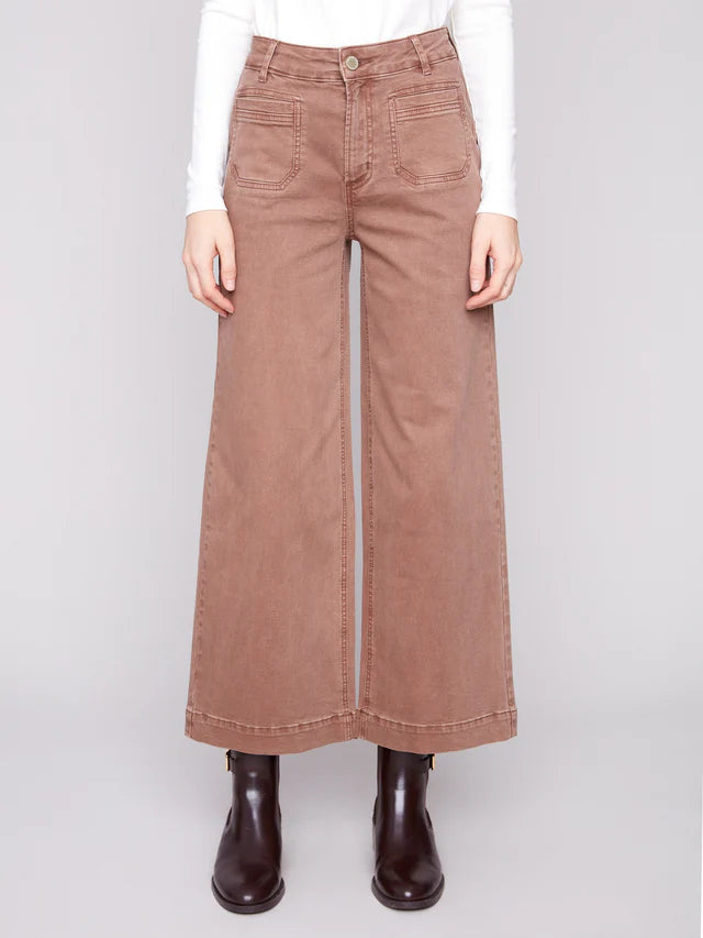 Patch Pocket Flare Pants - Truffle