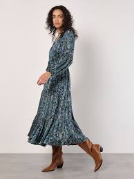 Painterly Lurex Paisley Midaxi - Navy