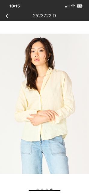 Button Front Blouse - Lemon