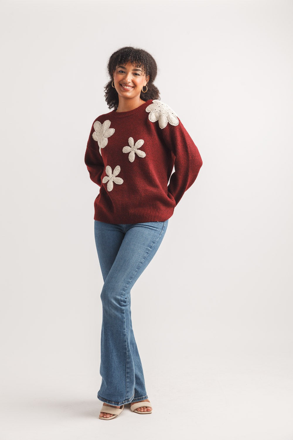 Crochet Floral Sweater