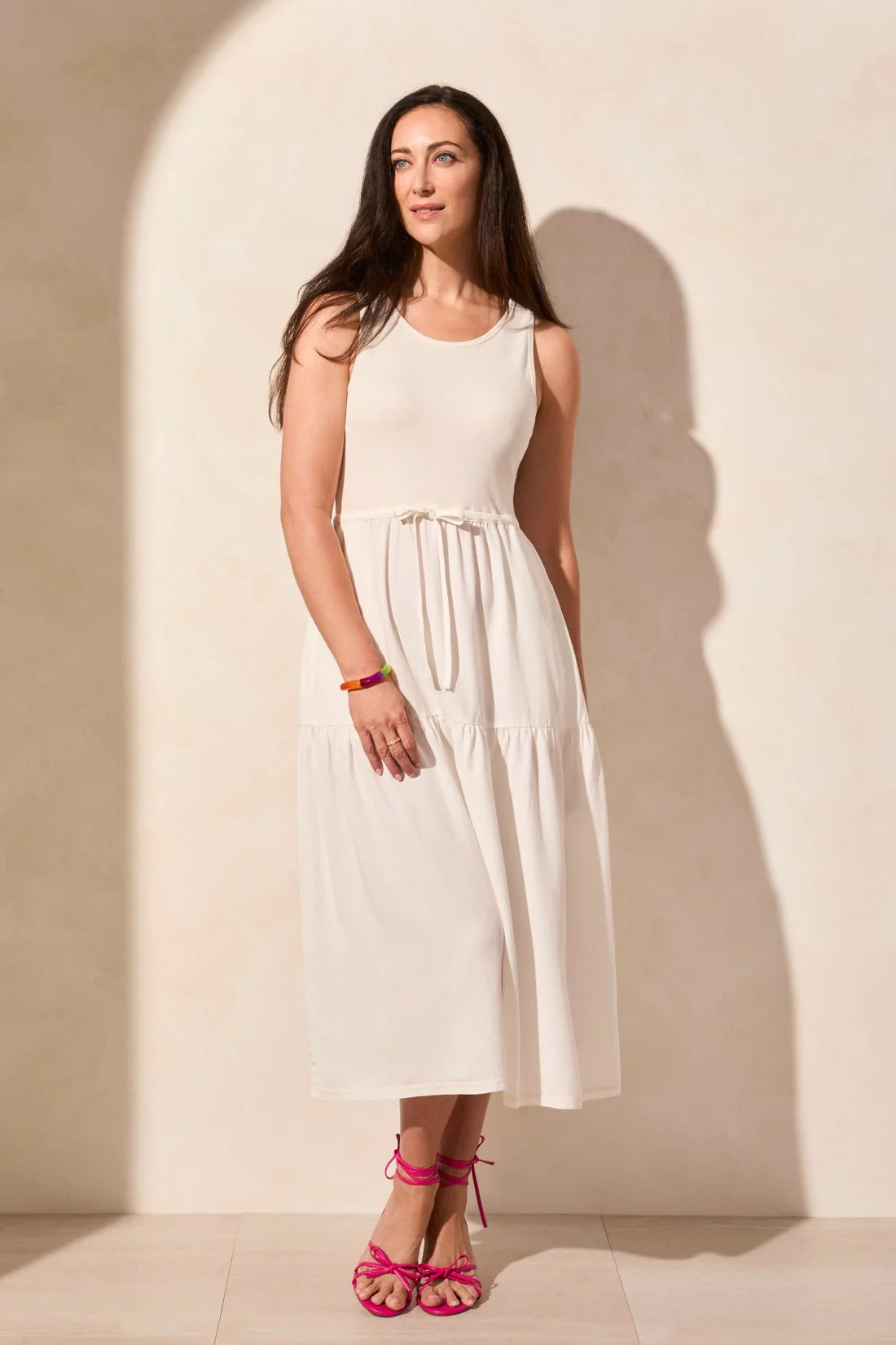 Sleeveless Boat Neck Maxi Dress
