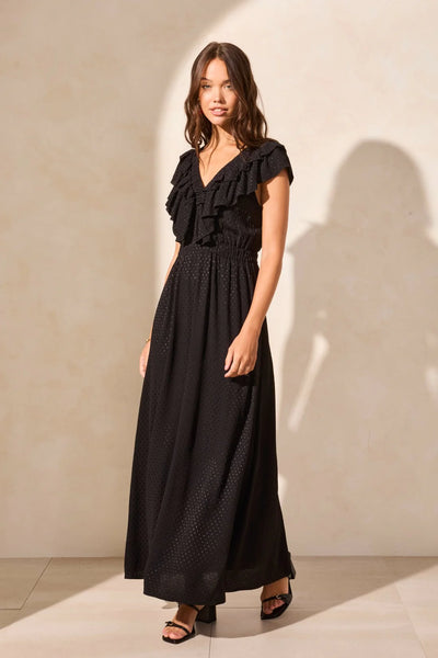Maxi Dress With Frill-Accent