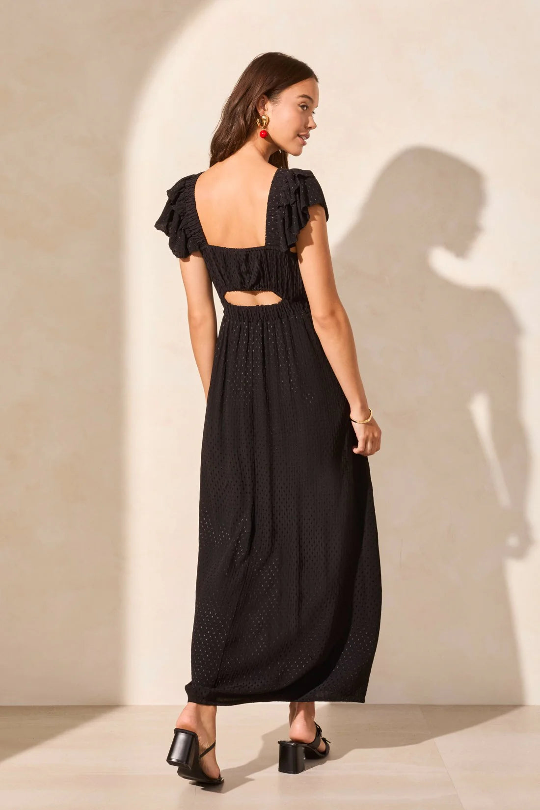 Maxi Dress With Frill-Accent