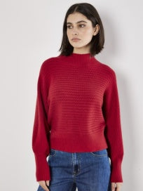 Cable Knit Sweater - Red