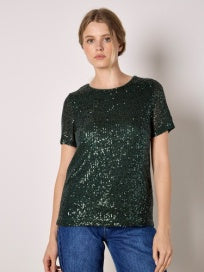 Sequin Tee - green