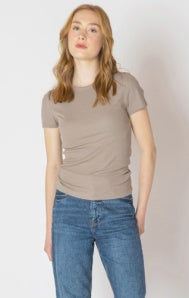 Ribbed Tee - taupe