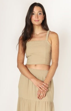 Textured Tank Top - desert sand