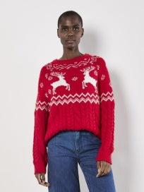 Reindeer Sweater - red