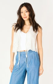 Eyelet Front Tie top