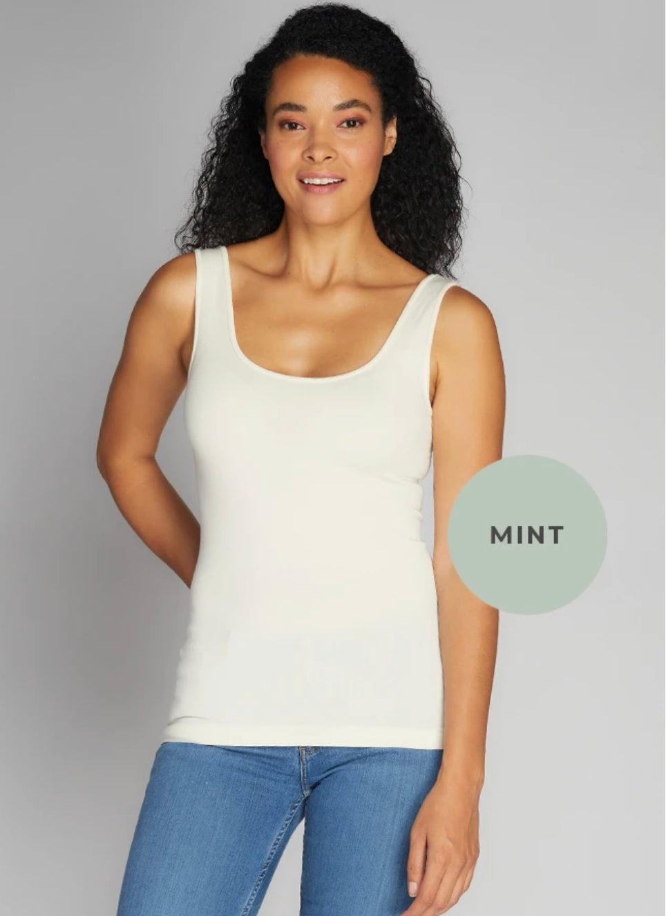 Short Bamboo Tank - Mint