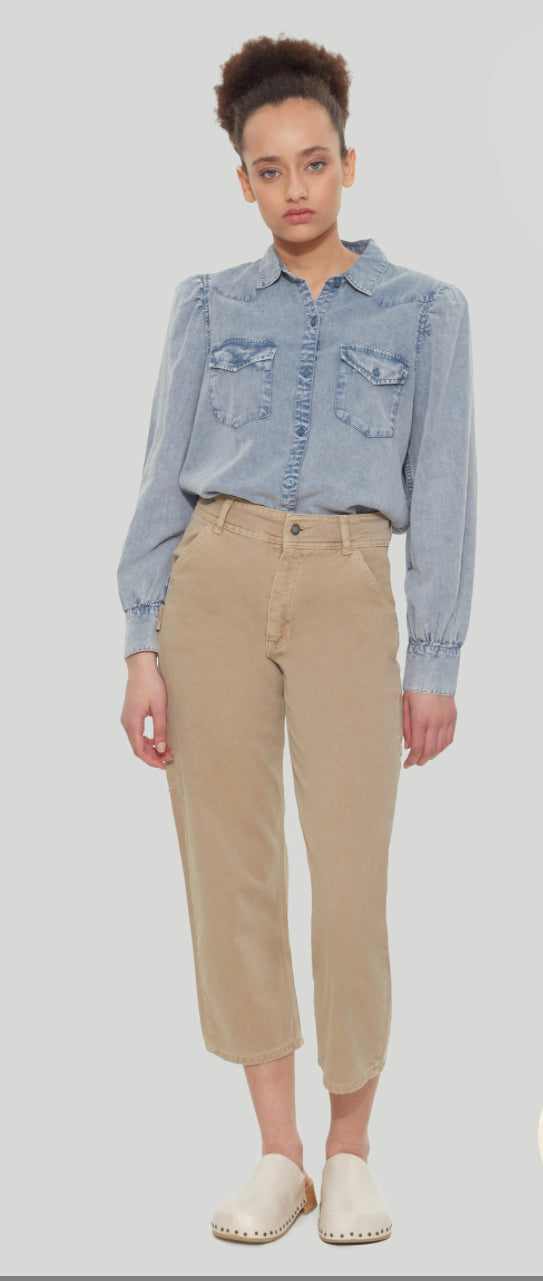 Dylan Straight Leg Cropped Jean-Tan