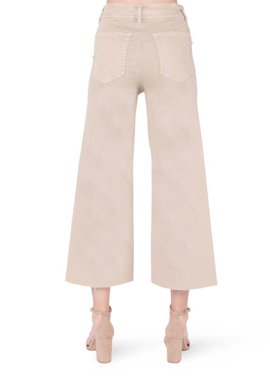 Milly Wide Cropped Jeans-Tan