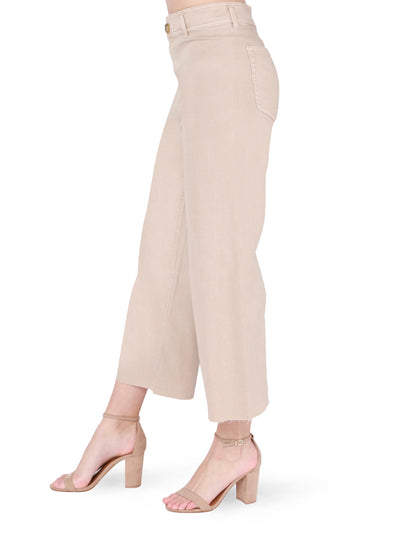 Milly Wide Cropped Jeans-Tan