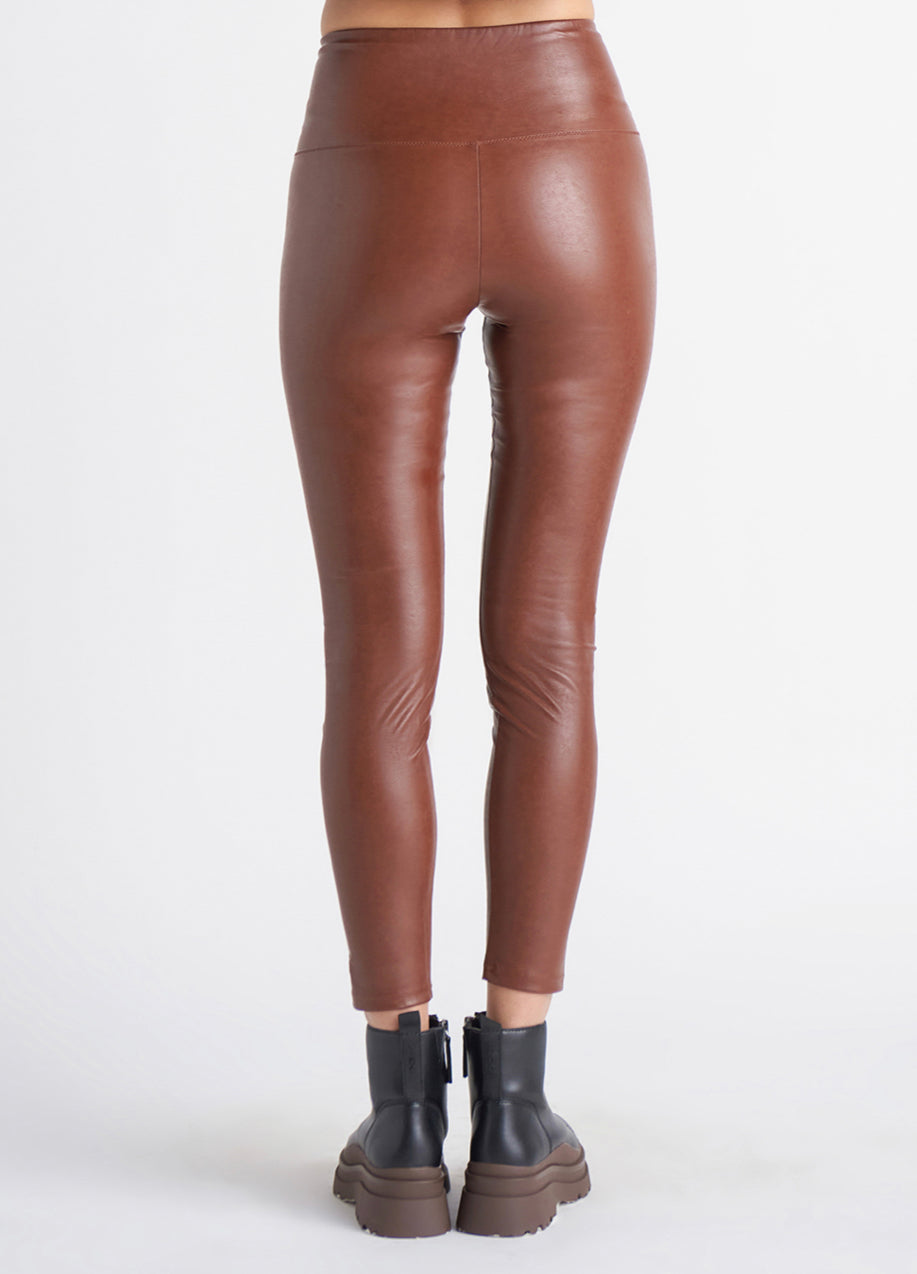 Faux Leather Legging - Dark Camel