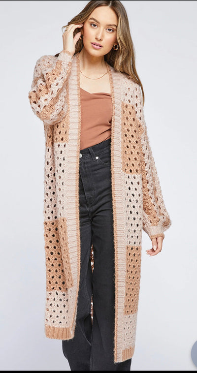 Harper Cardigan - Chai Stripe