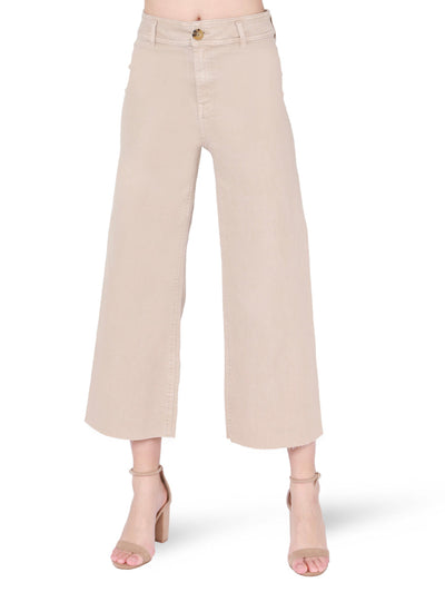 Milly Wide Cropped Jeans-Tan