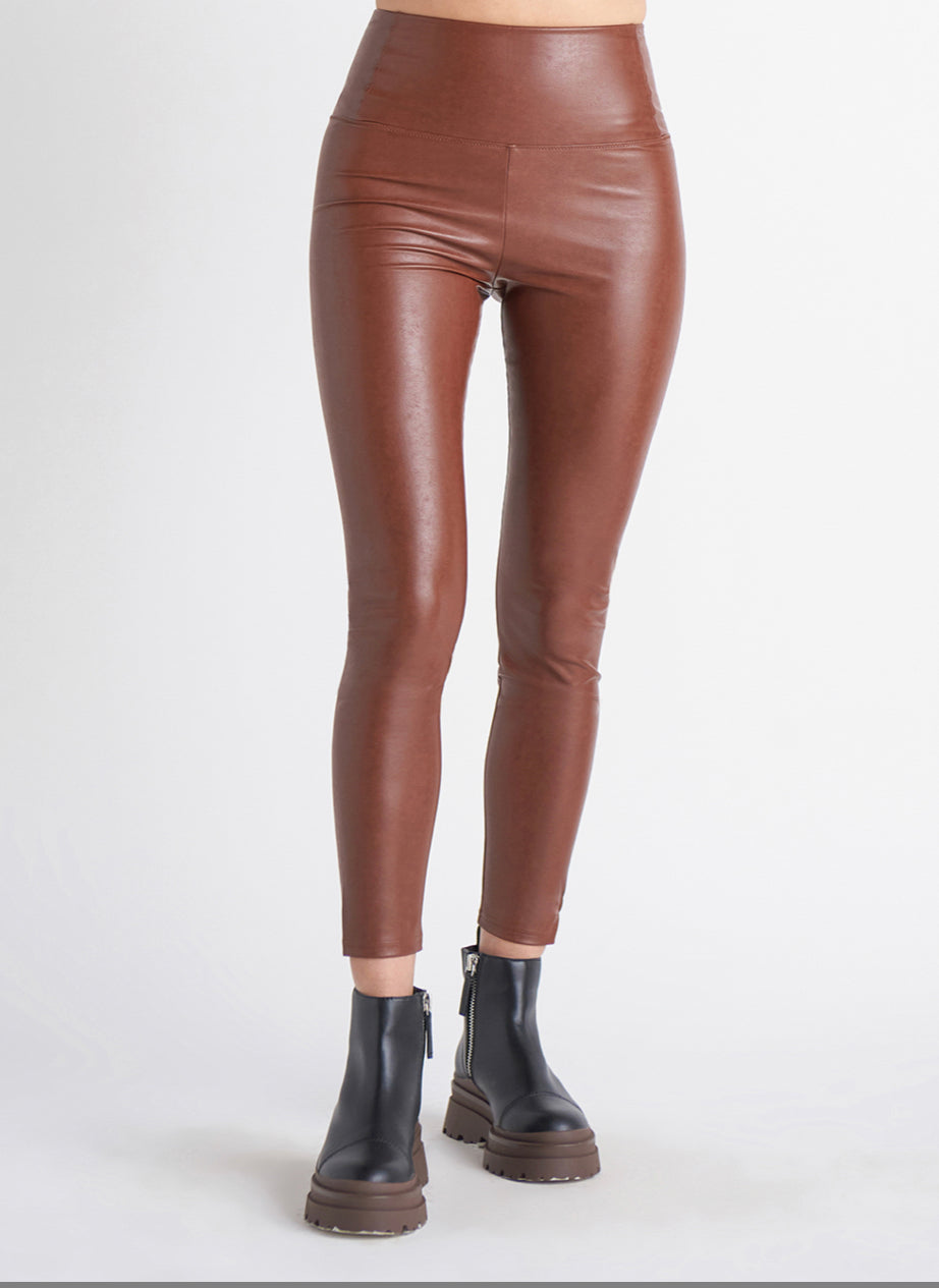 Faux Leather Legging - Dark Camel